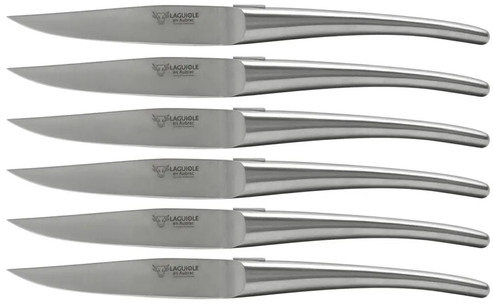 Laguiole en Aubrac steakmes 11,5 cm messenstaal 6 stuks Op = Op
