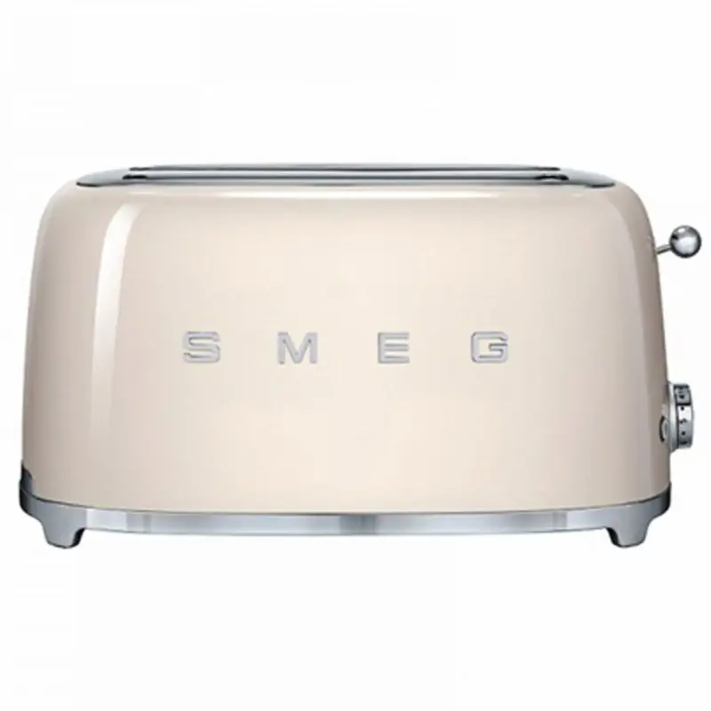 Gereduceerde Prijs Smeg 50's style broodrooster lang 2 sleuven staal crème