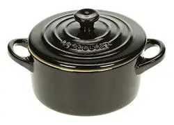 Le Creuset minipan ø 10 cm aardewerk zwart Nieuw