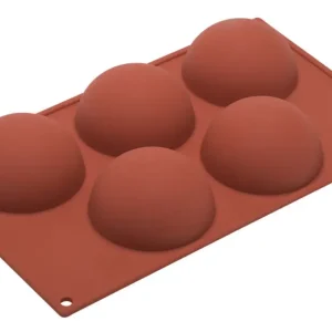 Finale Uitverkoop Silikomart bakvorm 5 halve bollen ø 8 cm silicone bruin