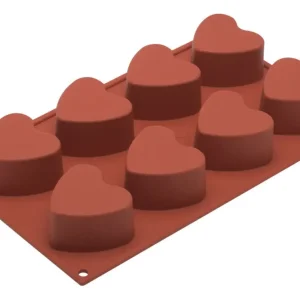 Silikomart bakvorm 8 harten ø 6 cm silicone bruin Beste Prijs