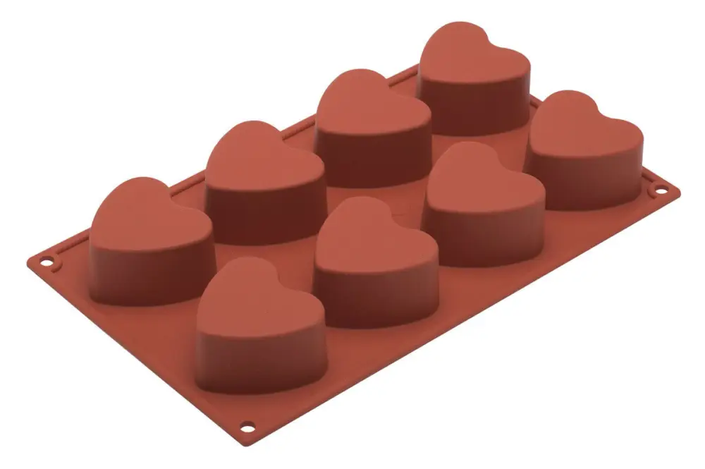 Silikomart bakvorm 8 harten ø 6 cm silicone bruin Beste Prijs