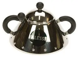 Betaalbaar Alessi Michael Graves suikerpot met lepel 200 ml rvs zwart