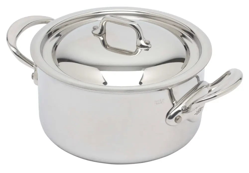 Uitverkoop Mauviel M'Cook kookpan met deksel ø 16 cm rvs glans