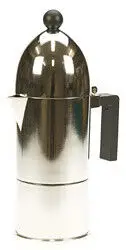 Rechtstreeks Van De Fabrikant Alessi La Cupola mokapot 6-kops aluminium glans