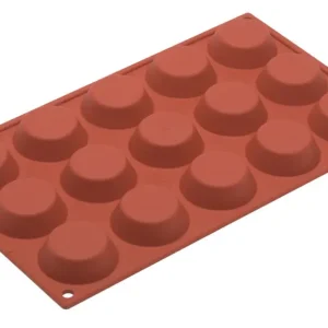 Silikomart bakvorm 15 tartelettes ø 5 cm silicone bruin Direct Beschikbaar
