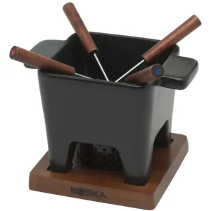 Boska Tapas fondueset 400 ml aardewerk zwart 4-persoons Uitverkoop