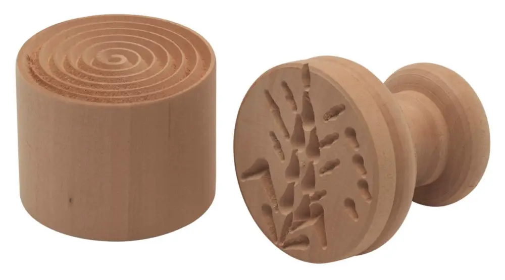 Oldenhof Corzetti pastastempel korenaar ø 5 cm beukenhout 2-delig Speciale Aanbieding