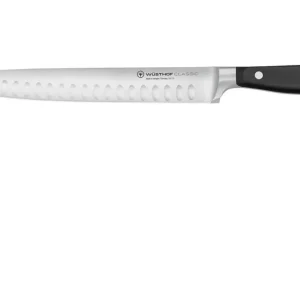 Merkproduct Wüsthof Classic vleesmes met kuiltjes 23 cm messenstaal