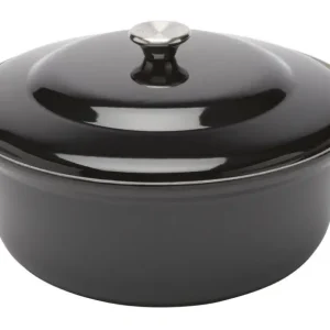 Lage Kosten Le Creuset faitout braadpan met plaatstalen deksel 7,8 liter ø 32 cm gietijzer zwart