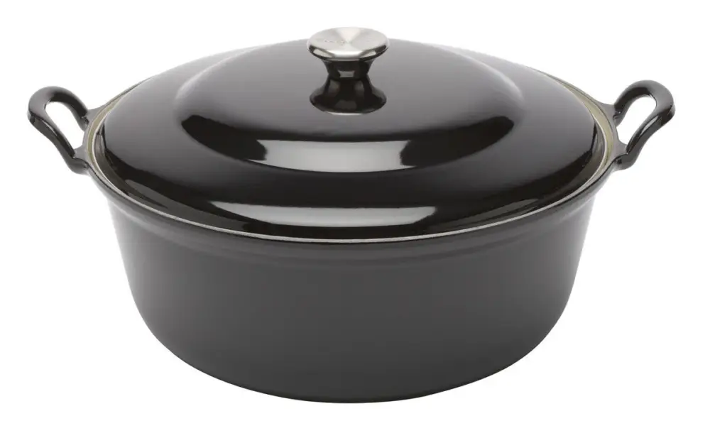 Lage Kosten Le Creuset faitout braadpan met plaatstalen deksel 7,8 liter ø 32 cm gietijzer zwart
