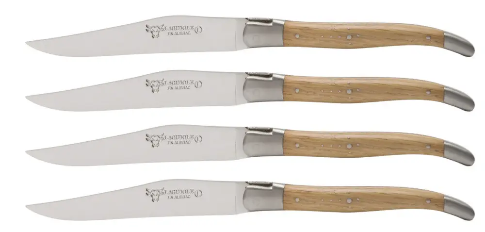 Laguiole en Aubrac Shepherd's Cross steakmes 11,5 cm eikenhout 4 stuks Lage Prijs