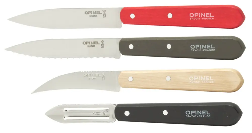 Hete Deal Opinel Essentials messenset rvs rood 4-delig