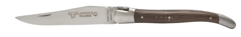 Laguiole en Aubrac Shepherd's Cross klap-steakmes 12 cm wengéhout bruin Gratis Retour