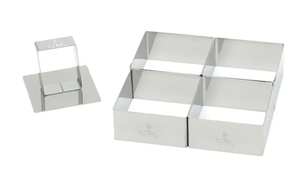 Gobel kookringset met stamper vierkant 7 cm rvs glans 5-delig Goedkoop