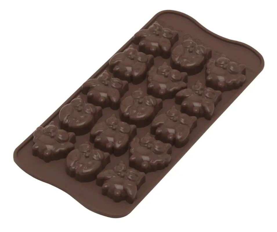 Premium Silikomart EasyChoc Choco Gufi bonbonvorm uilen 21 cm silico