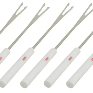 Spring fonduevork 26 cm kunststof wit 6 stuks Op = Op