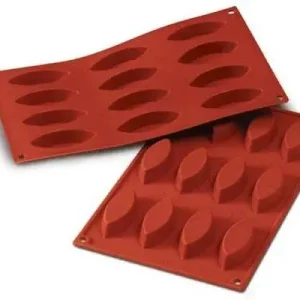 Silikomart bakvorm 12 kano's 7,2 cm silicone bruin Populair