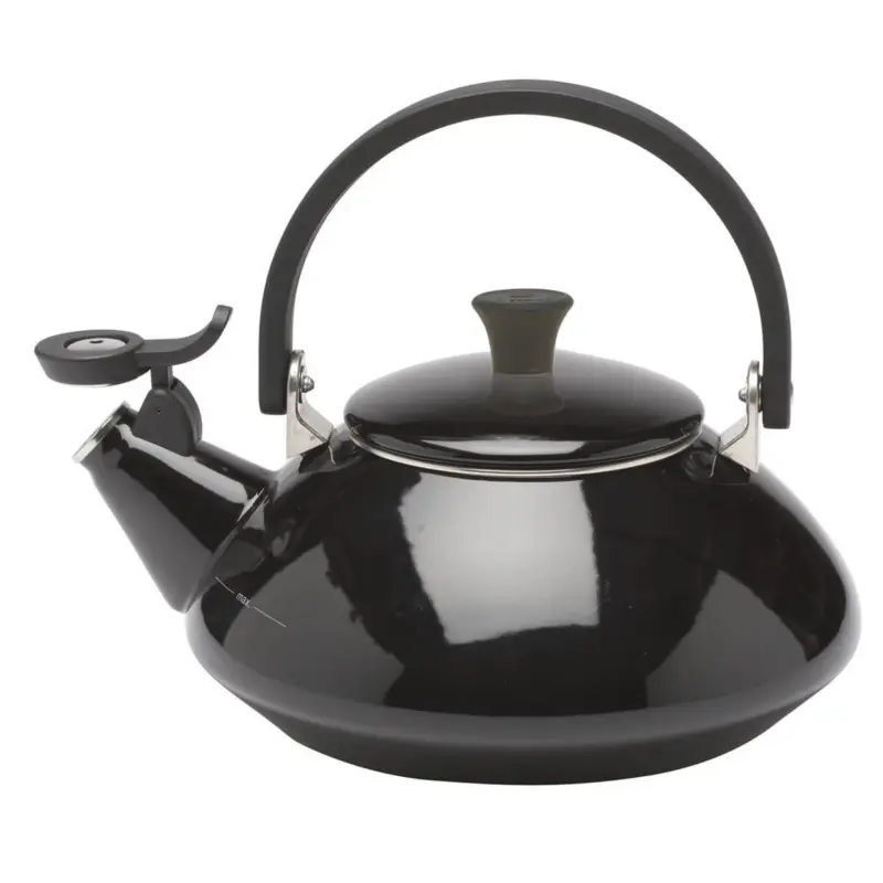 Le Creuset Zen fluitketel 1,5 liter staal zwart Op = Op