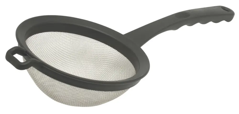 Voordeelprijs Oldenhof bolzeef met zwarte greep rond 16 cm rvs-kunststof