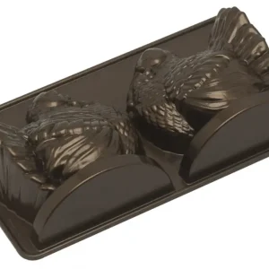 Nordic Ware 3D Classic Turkey kalkoen bakvorm 2,4 liter aluminium bronskleurig Dagaanbieding