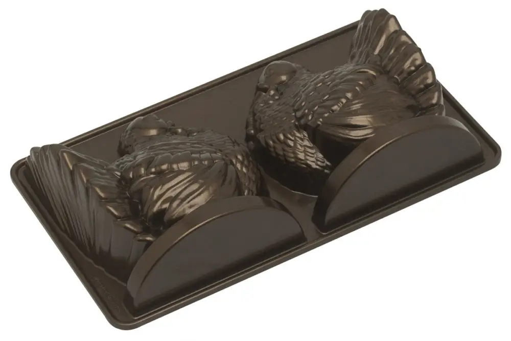 Nordic Ware 3D Classic Turkey kalkoen bakvorm 2,4 liter aluminium bronskleurig Dagaanbieding