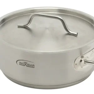 Inoxibar industriële lage kookpan ø 20 cm rvs mat Aanbieding