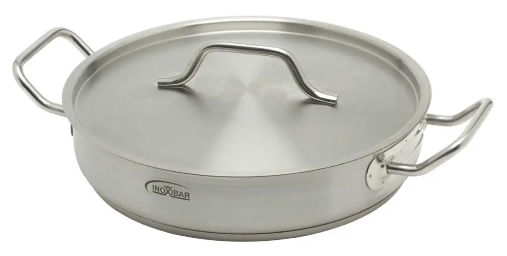 Inoxibar industriële lage braadpan ø 28 cm rvs mat Betaalbaar