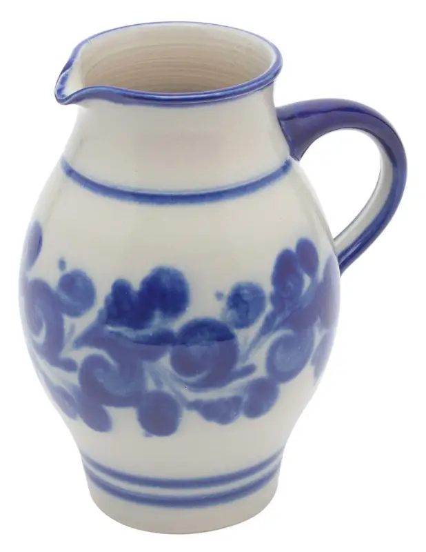 Lage Kosten Oldenhof karaf met schenktuit 1,5 liter keramiek blauw