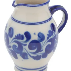 Oldenhof karaf met schenktuit 1 liter keramiek blauw Snelle Levering