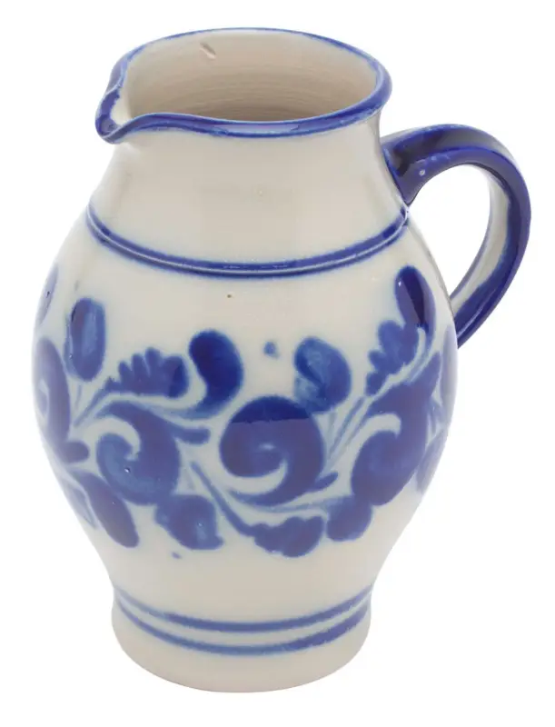 Oldenhof karaf met schenktuit 1 liter keramiek blauw Snelle Levering