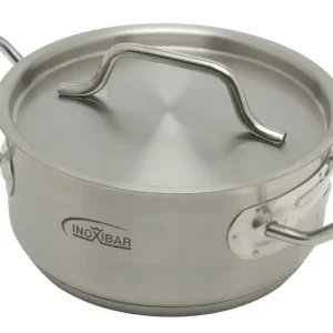 Inoxibar industriële lage kookpan ø 16 cm rvs mat Superprijs