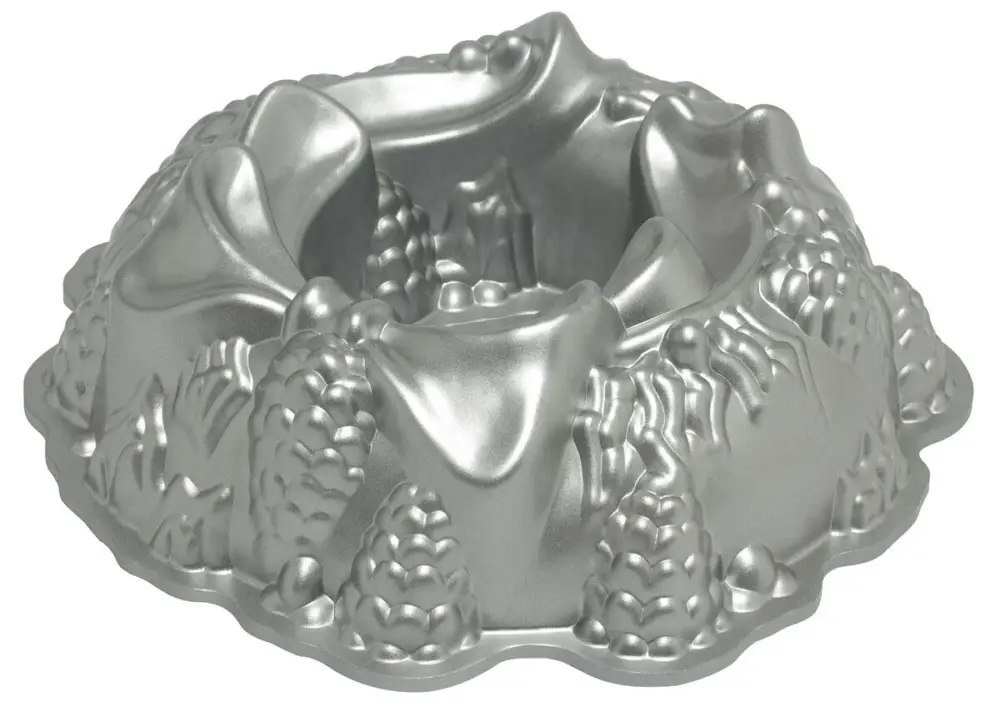 Gratis Retour Nordic Ware Holiday Wreath tulbandvorm kerstkrans 28,5 cm aluminium grijs