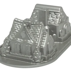 Koop Vandaag Nordic Ware Holiday peperkoekhuis bakvorm 2 stuks 12 cm aluminium grijs