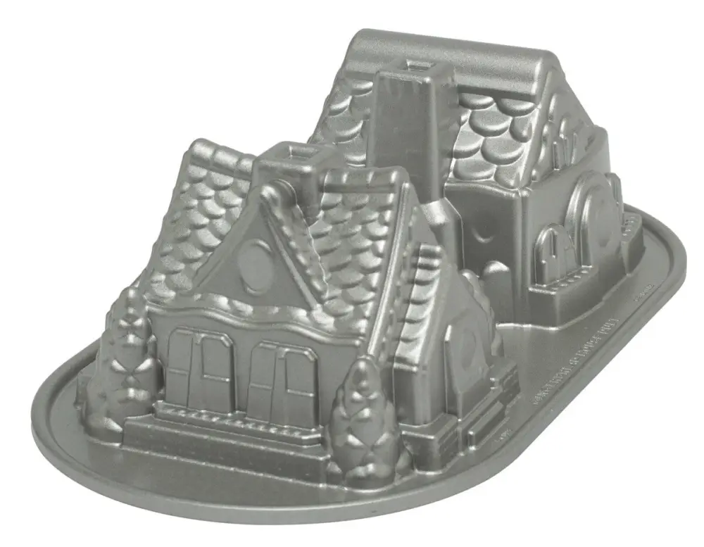 Koop Vandaag Nordic Ware Holiday peperkoekhuis bakvorm 2 stuks 12 cm aluminium grijs