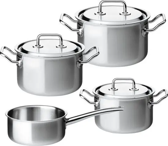 Goedkoop Spring Brigade Premium pannenset met rvs deksels 4-delig rvs