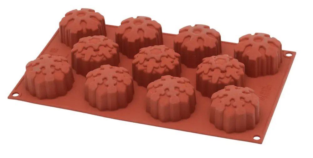 Silikomart bakvorm 11 sneeuwvlokken silicone bruin Actieprijs