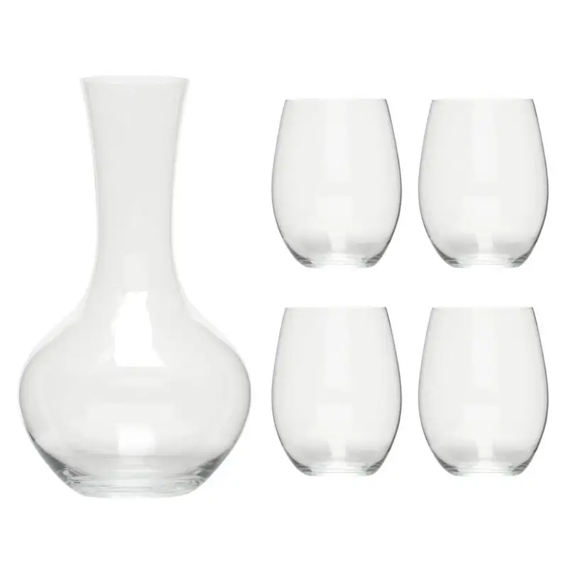Riedel O Cabernet / Merlot wijnglazen met Morceau decanteerkaraf kristalglas 5-delig Direct Beschikbaar