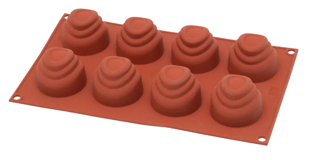 Silikomart Flu bakvorm 8 ronde vormen silicone bruin Speciale Aanbieding