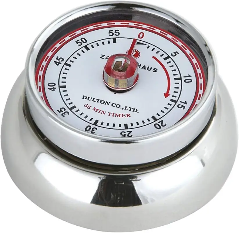 Zassenhaus Timer Speed kookwekker 7 cm metaal glans Hoge Kwaliteit