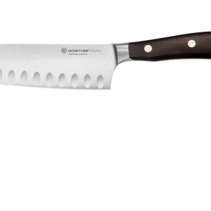 Wüsthof Ikon Santoku mes met kuiltjes 14 cm messenstaal hout Dagaanbieding