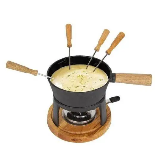 Boska Monaco Fondue Set Pro 1 liter gietijzer zwart 4-persoons Actieprijs