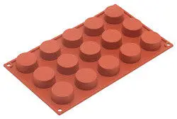 Express Levering Silikomart bakvorm 15 cilinders ø 4 cm silicone bruin