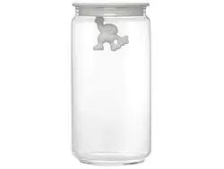 Populair Alessi Gianni a little man holding on tight pot 1,4 liter wit
