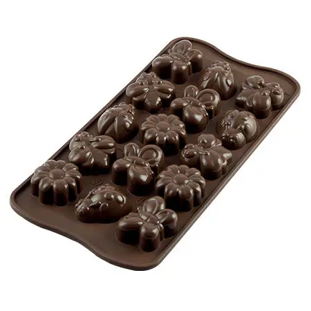 Silikomart EasyChoc Choco Spring Life bakvorm 21 cm silicone bruin Beperkte Voorraad