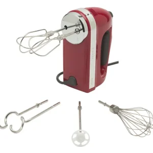 Actieprijs KitchenAid handmixer met accessoires kunststof rood 8-delig