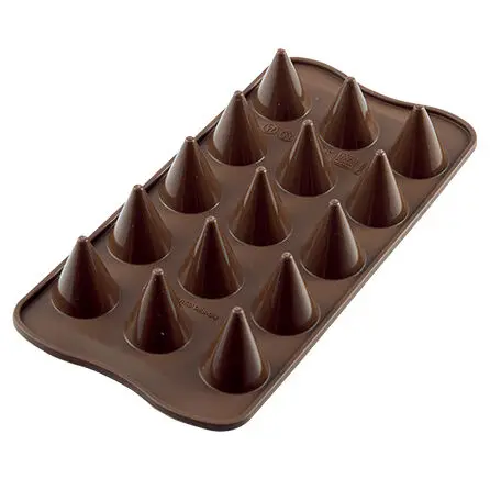 Actieprijs Silikomart EasyChoc Kono bonbonvorm 15 kegels 2,6 cm silicone bruin