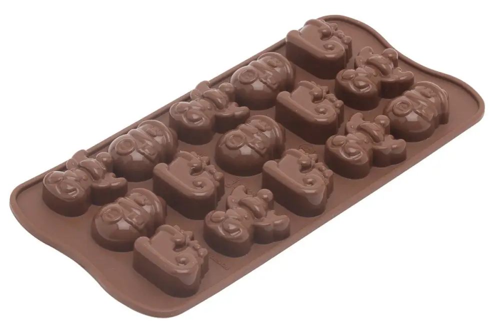 Tijdelijk Beschikbaar Silikomart EasyChoc Choco Winter bakvorm 21 cm silicone bruin