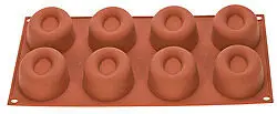 Silikomart bakvorm 8 ovale savarins ø 7,7 cm silicone bruin Dagaanbieding