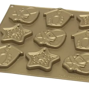 Silikomart bakvorm kerstkoekjes 30 cm silicone goudkleurig Hete Deal